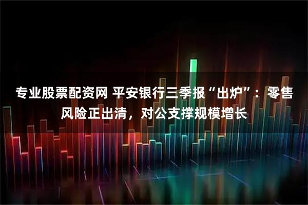 专业股票配资网 平安银行三季报“出炉”：零售风险正出清，对公支撑规模增长